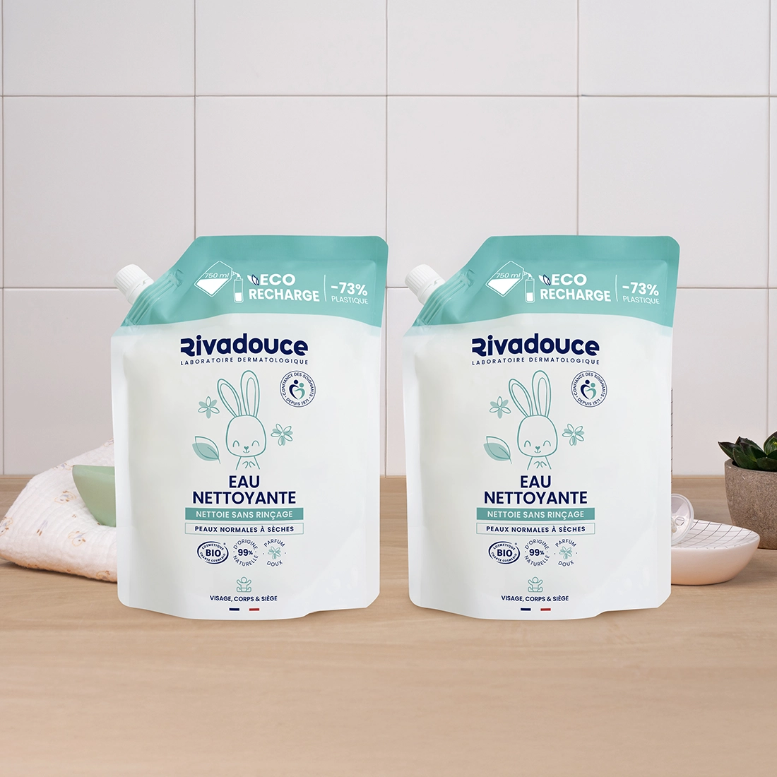 Lot recharge eau nettoyante bebe 2*900ml image number 0