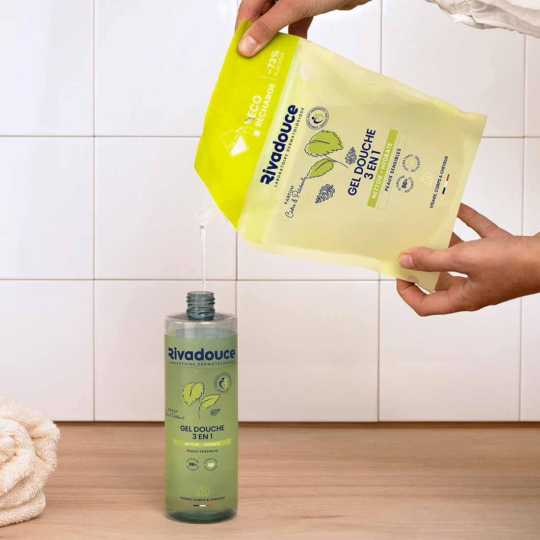 Eco-recharge shampoing douche c&egrave;dre & patchouli 750ml image number 1