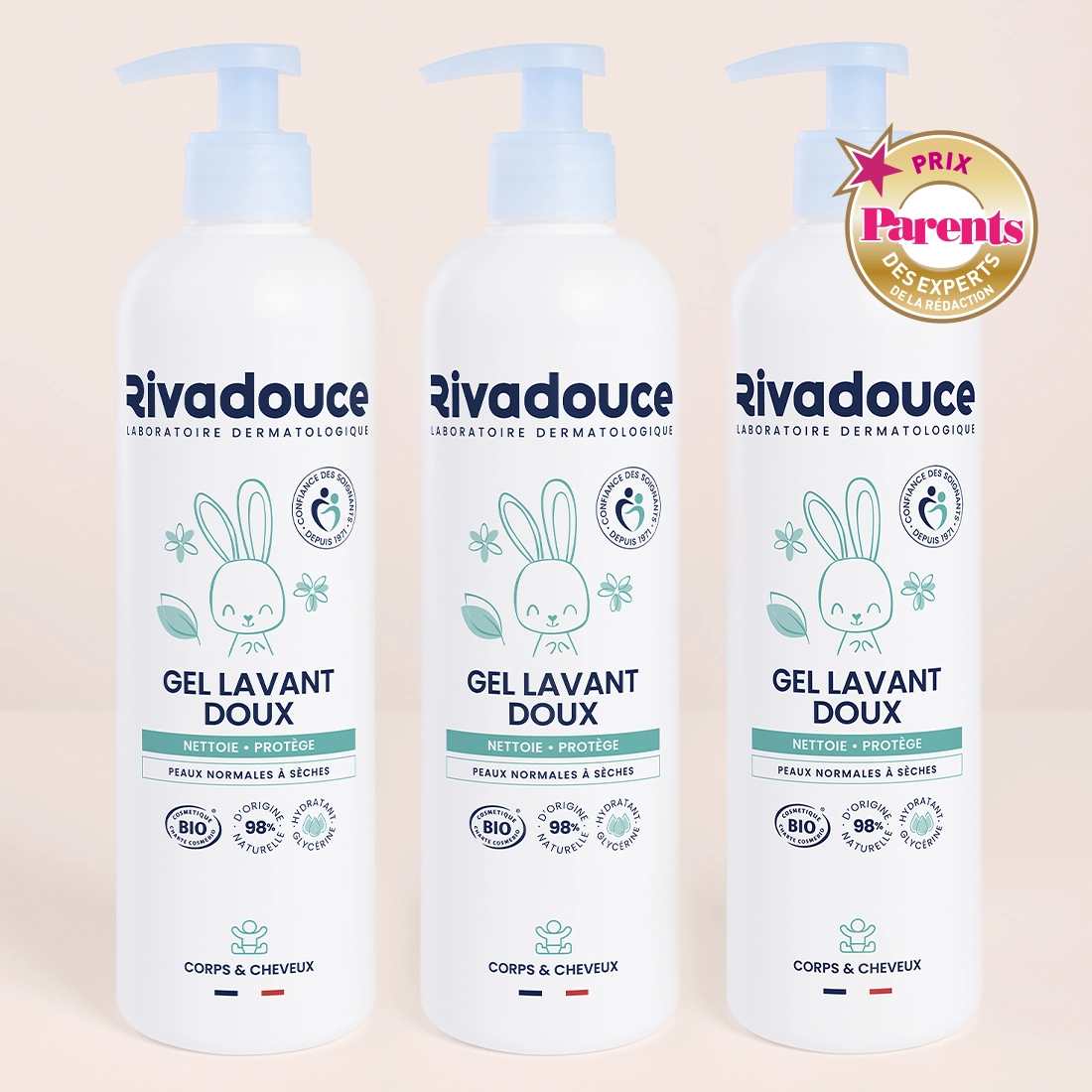LOT DE 3 GELS LAVANTS DOUX B&Eacute;B&Eacute; 500ML