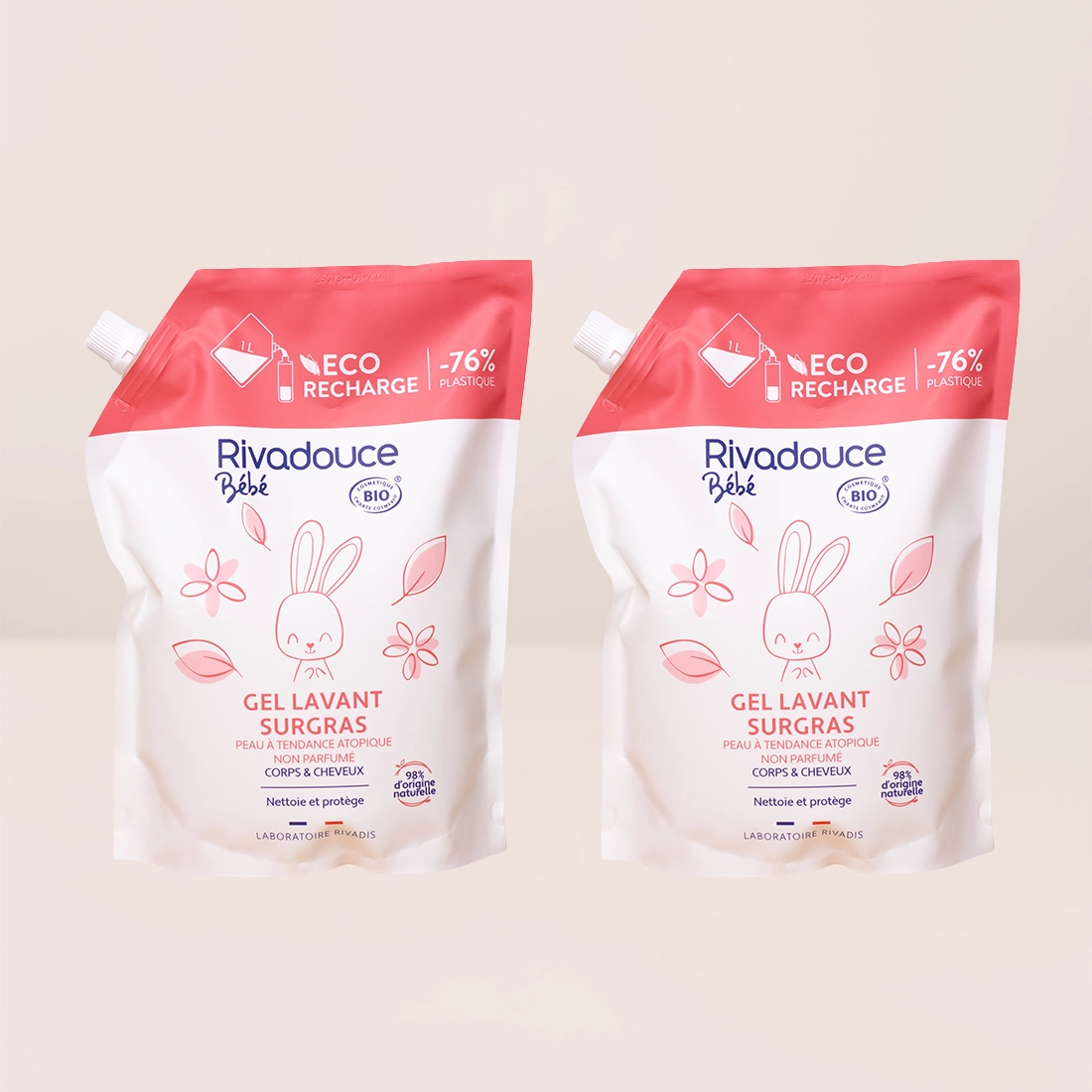 Lot recharge gel lavant surgras bebe 2*1000ml