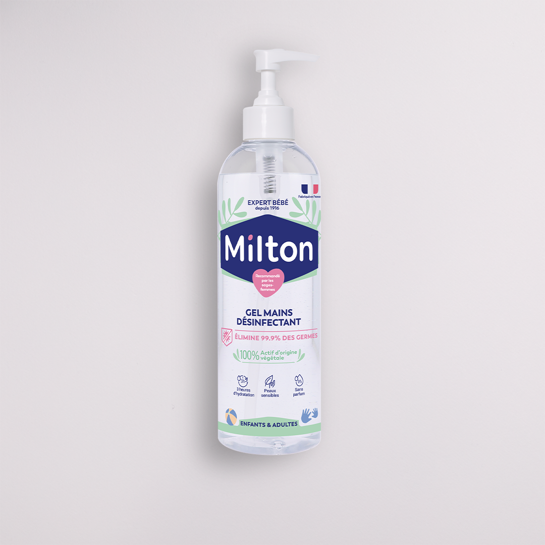 Gel mains désinfectant Milton - 500 ml avec pompe