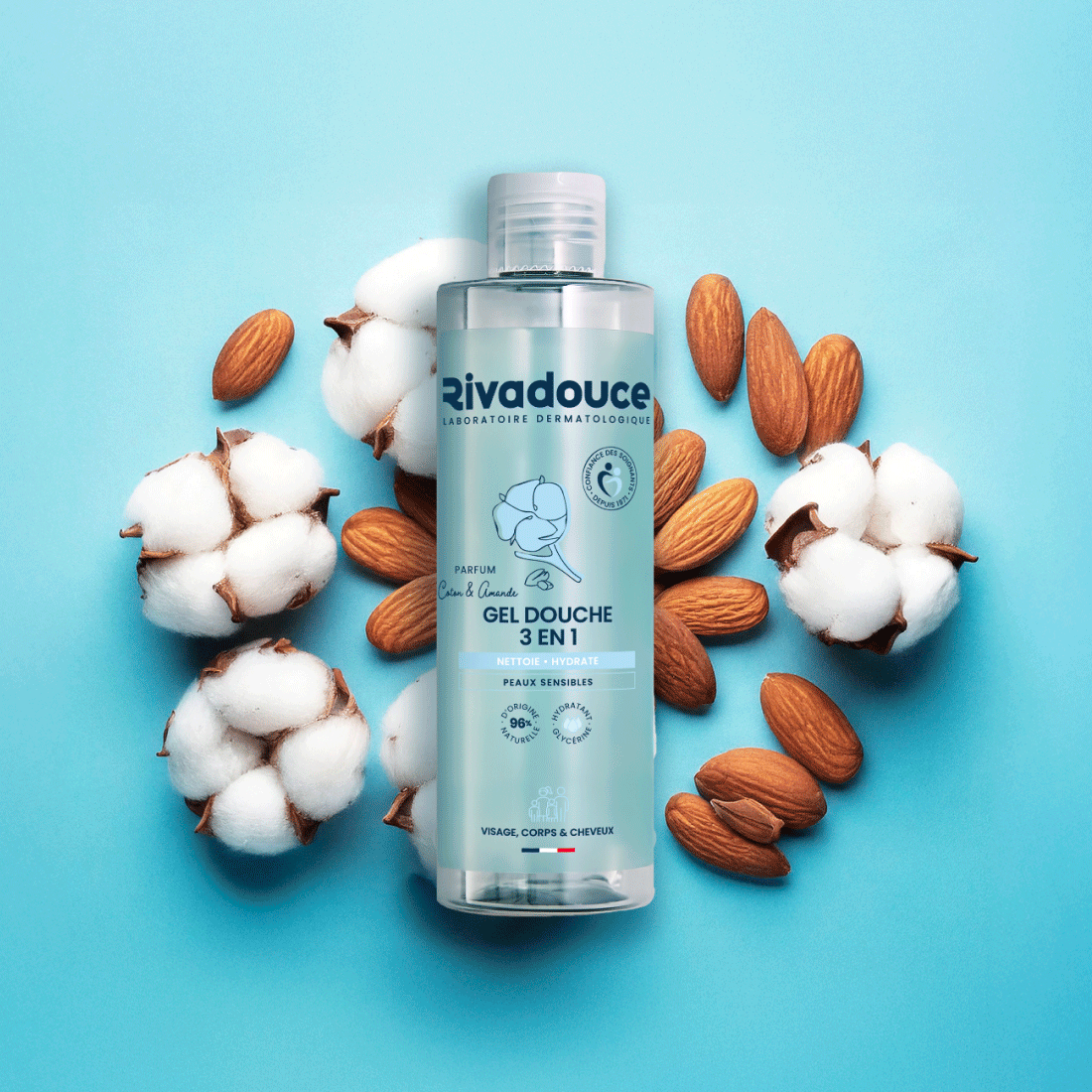 Shampoing douche Coton & Amande 3en1 - 250ml image number 0