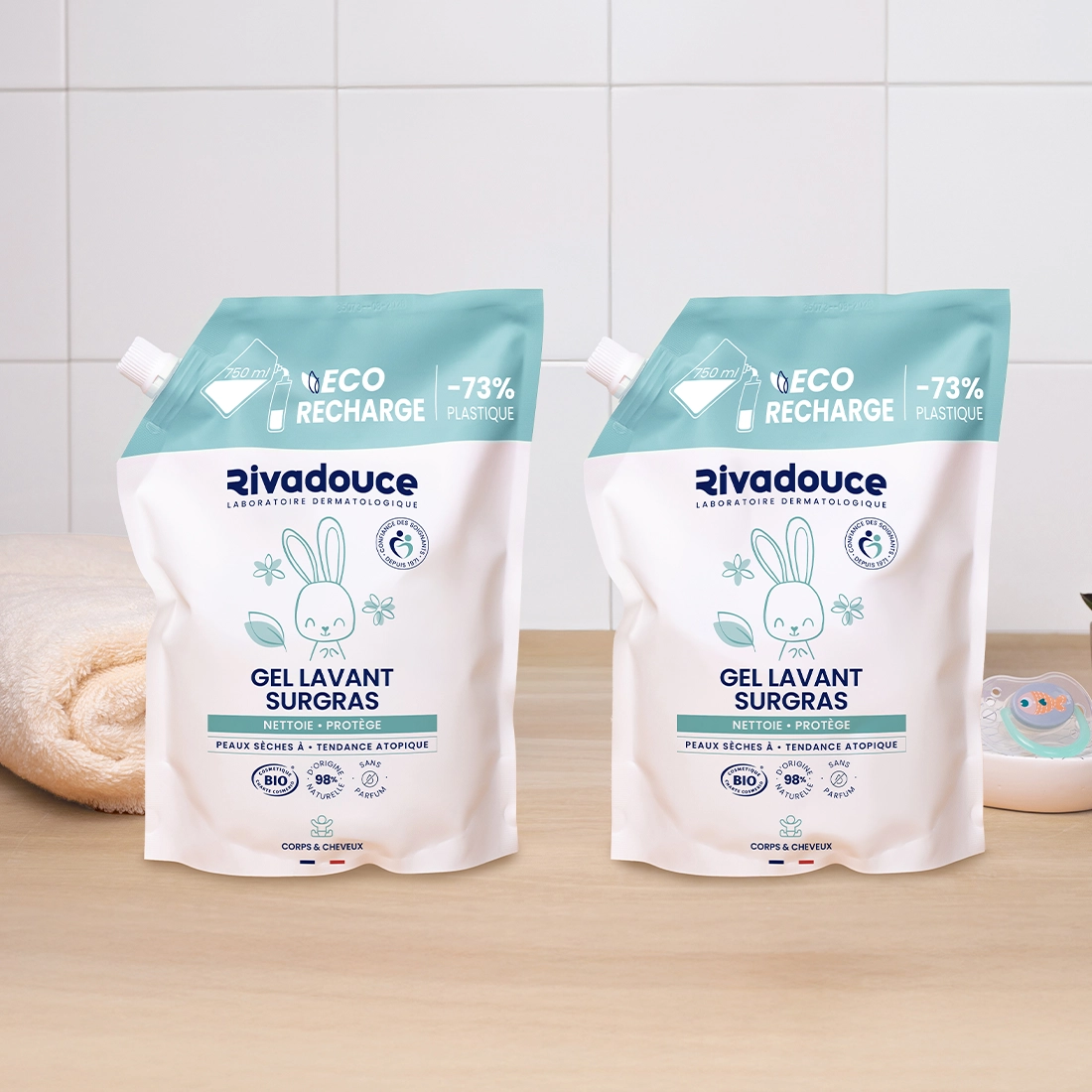 Lot recharge gel lavant surgras bebe 2*1000ml image number 0