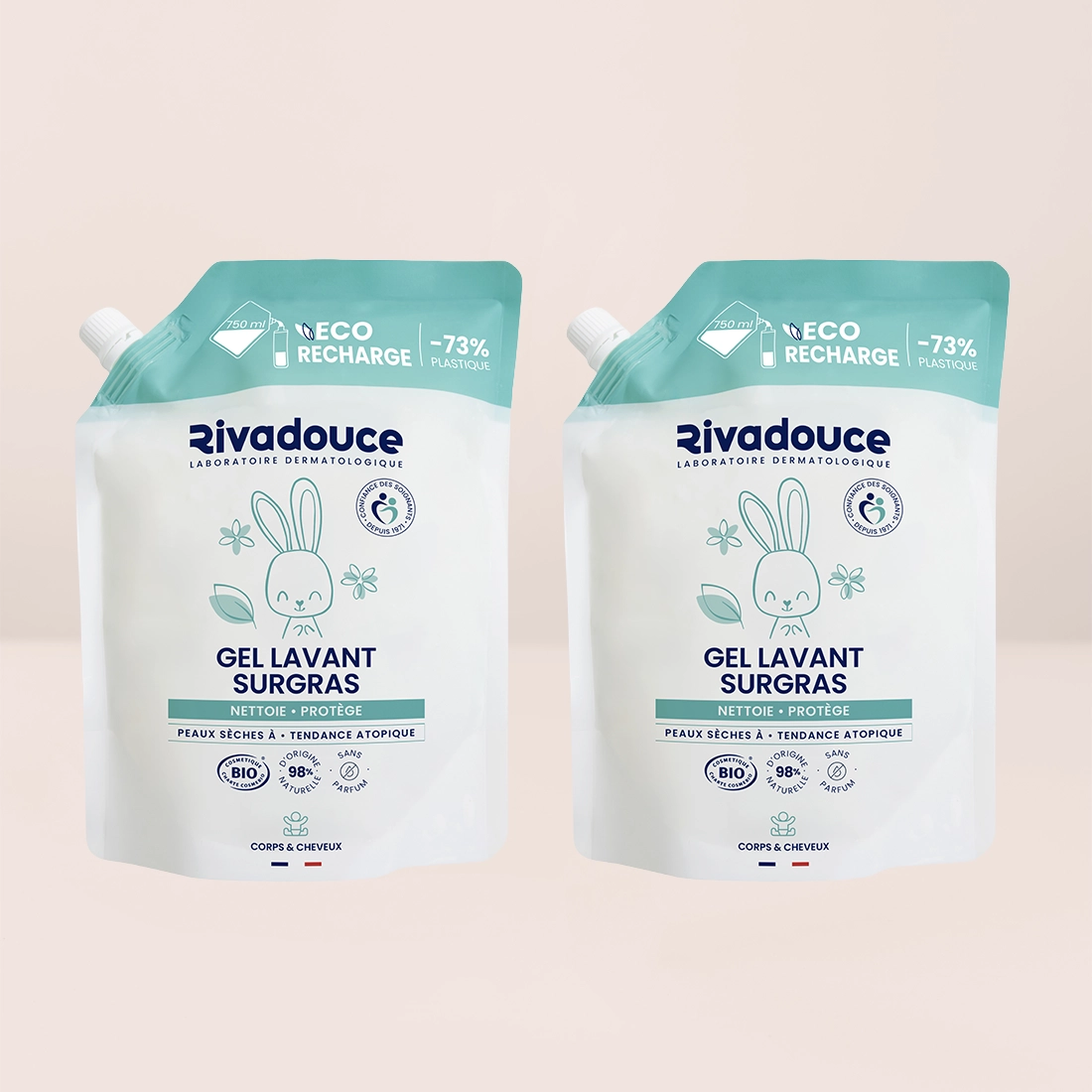 Lot recharge gel lavant surgras bebe 2*1000ml