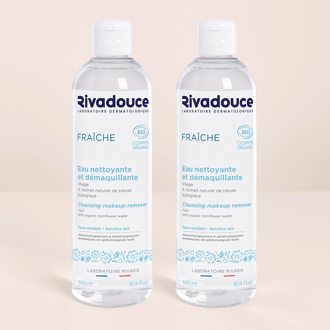 LOT DE 2 EAUX NETTOYANTES D&Eacute;MAQUILLANTES 500ML