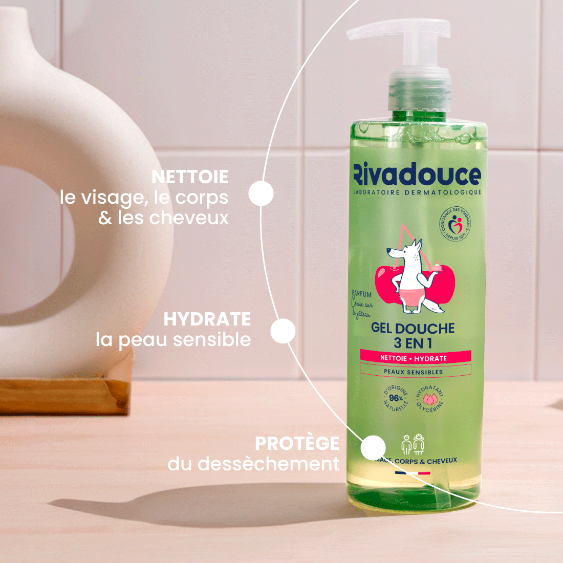 Gel douche 3en1 Loupiots Cerise sur le g&acirc;teau 400ml image number 1
